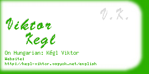 viktor kegl business card